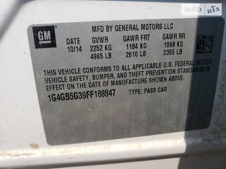Buick LaCrosse 2014  випуску Київ з двигуном 3.6 л бензин седан автомат за 2700 долл. 