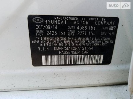 Hyundai Sonata 2014  випуску Одеса з двигуном 2.4 л гібрид седан автомат за 13000 долл. 