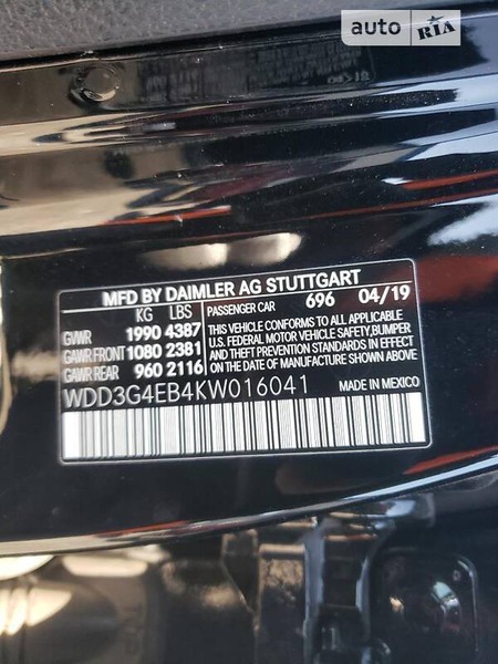 Mercedes-Benz A 220 2019  випуску Київ з двигуном 2 л бензин седан автомат за 15100 долл. 
