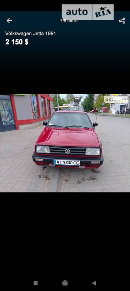 Volkswagen Jetta 1991  випуску Івано-Франківськ з двигуном 1.8 л бензин хэтчбек механіка за 1599 долл. 